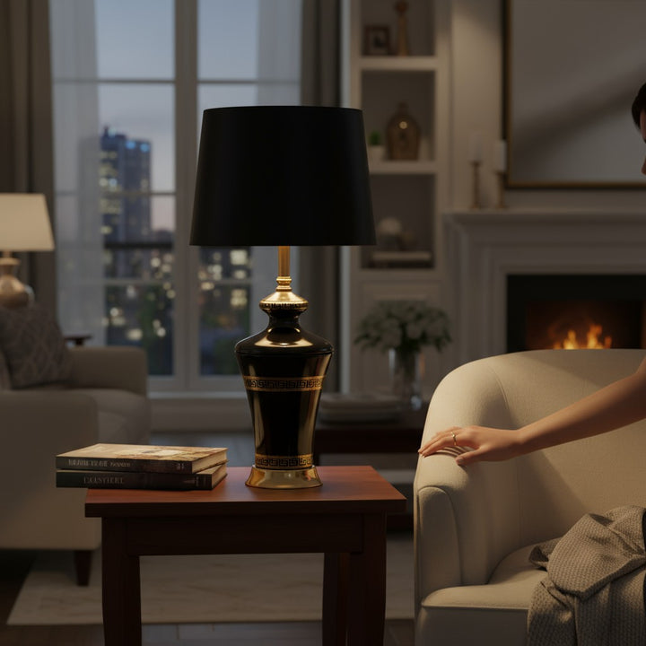 Versace Midnight Glass Glow side table lamp