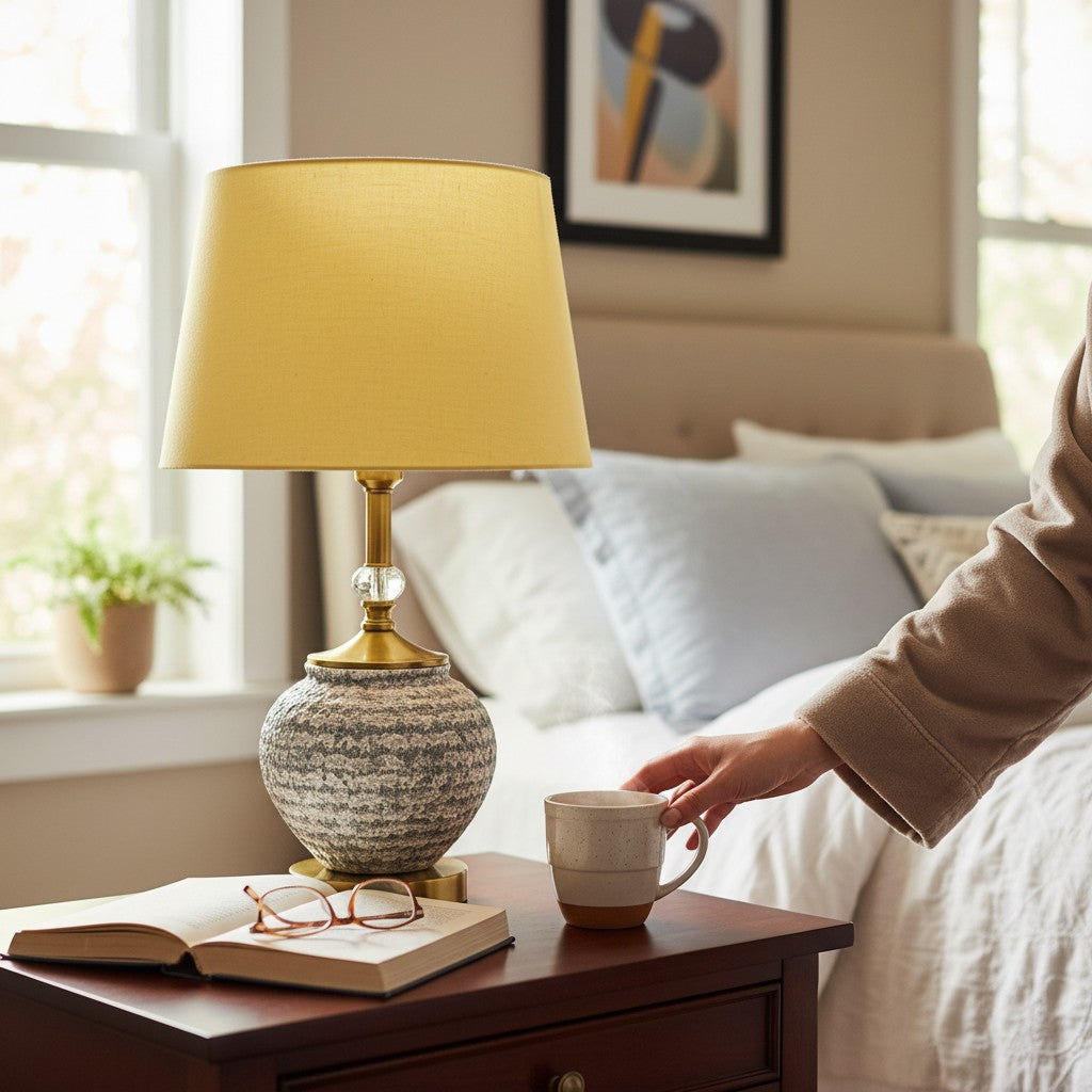 Warm Clay Sculpted Table Lamp