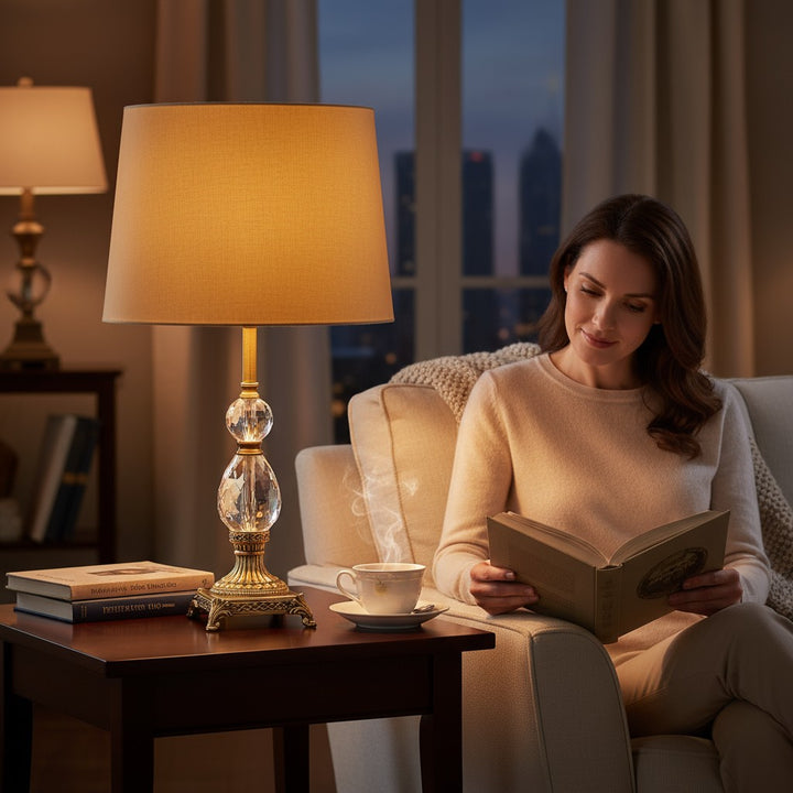 Theon Brass Column Table Lamp