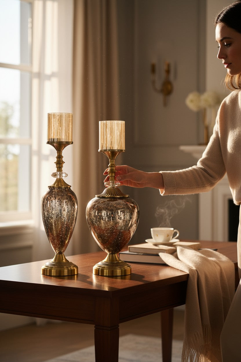 Mosaic Baroque Luxe Candle Holders