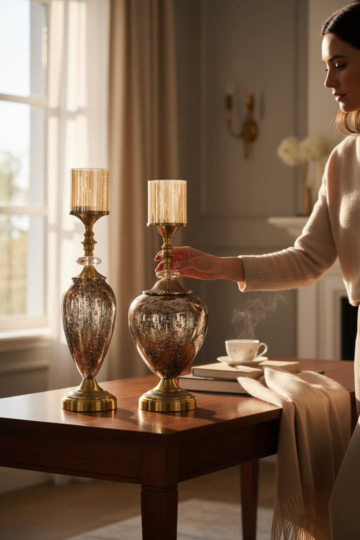 Mosaic Baroque Luxe Candle Holders