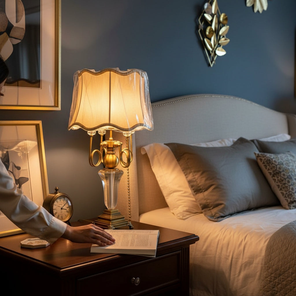 Luxury Heavy Crystal Side Table Lamp with Elegant Design