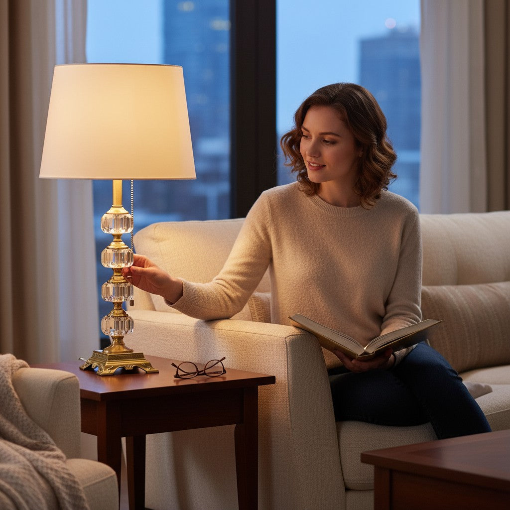 Luxury Gold & Crystal Table Lamp LS482