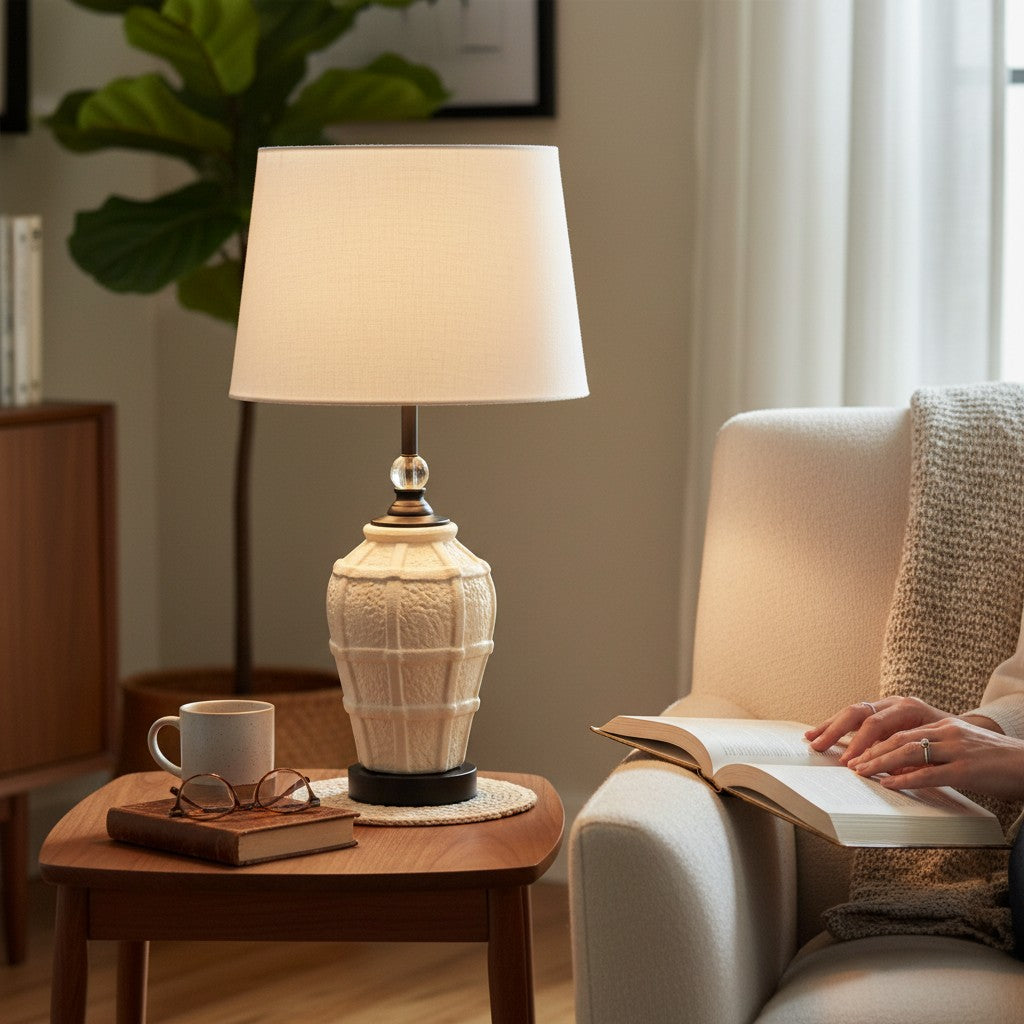 Elegant White Ceramic Table Lamp
