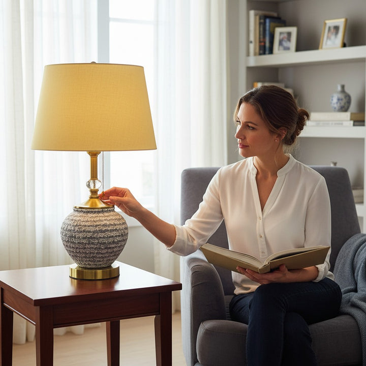 Warm Clay Sculpted Table Lamp