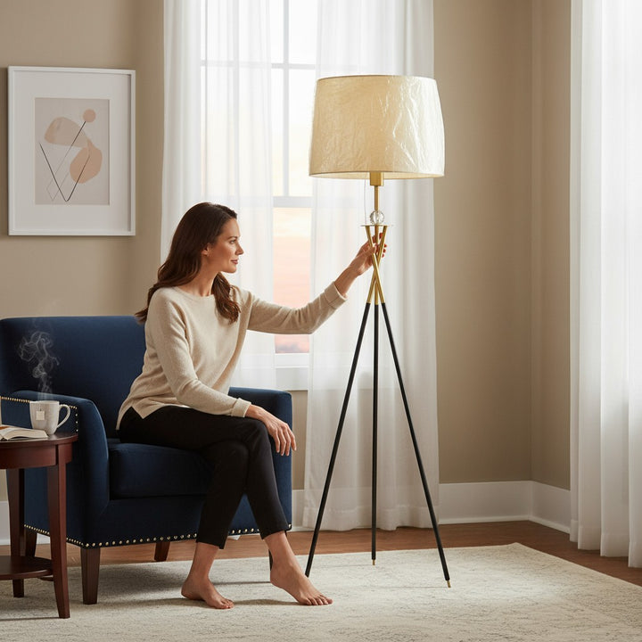 Lumis Arte Metallic Tripod Floor Lamp