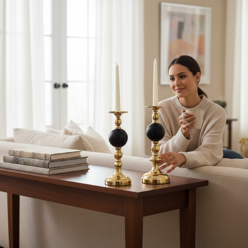 Baroque-Inspired Crystal Candle Stand