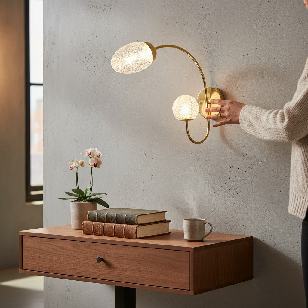 Nova Sphere Brass Wall Light