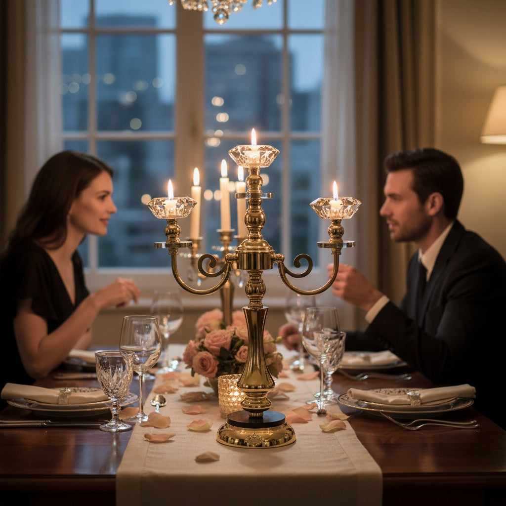 Crystal Grace Metallic Candle Holder