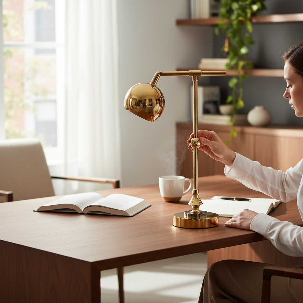 Crystal luxe Brass & Crystal LED Table Lamp