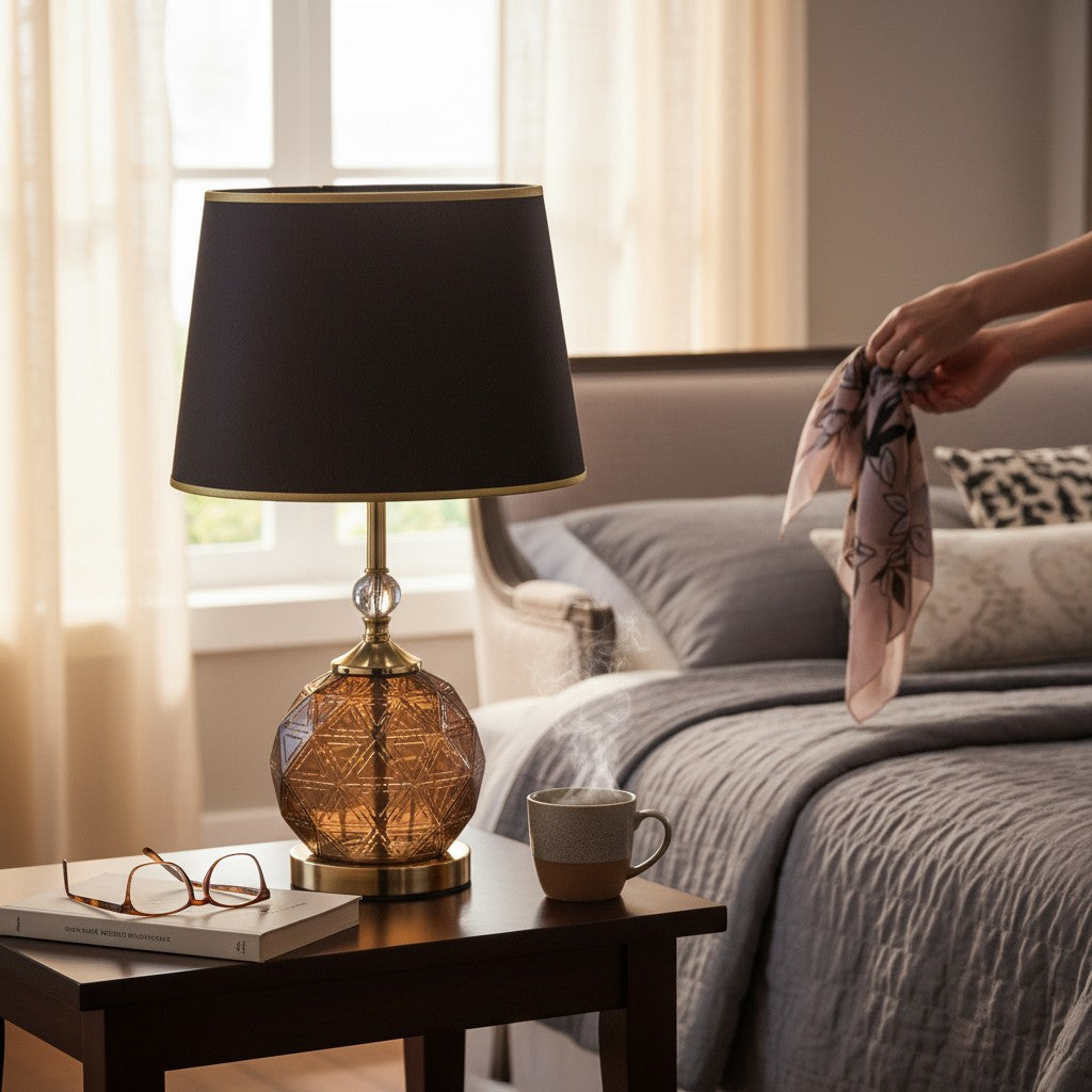 The Amara Ripple Brass Lamp