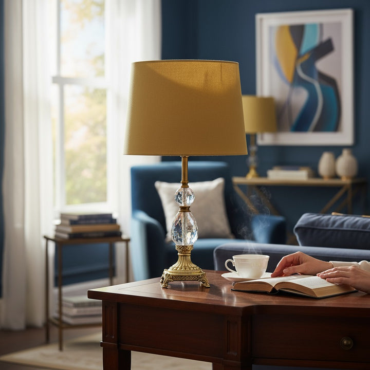 Theon Brass Column Table Lamp