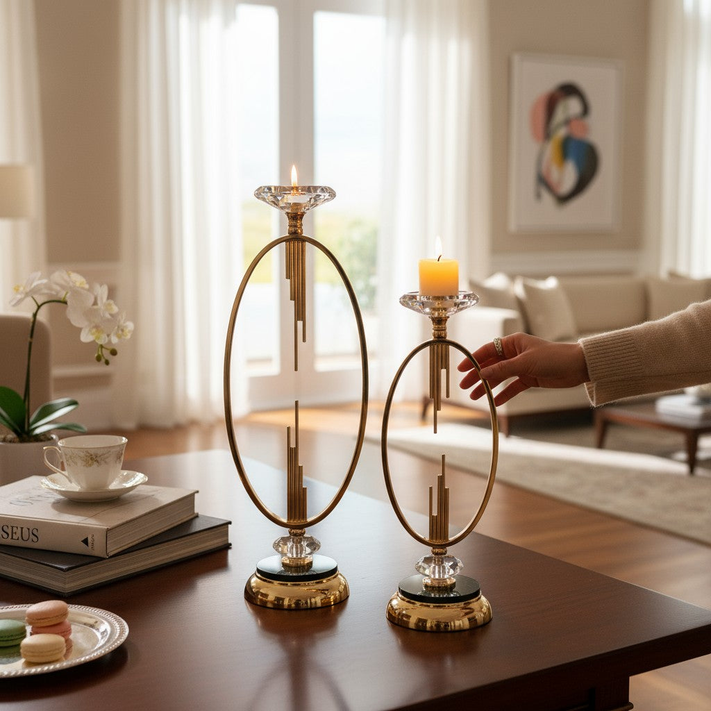 Metallic Brass Candle Stands