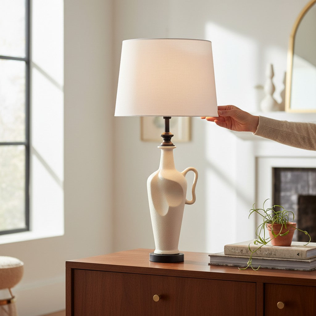 Sculpted Serenity Ceramic Table Lamp