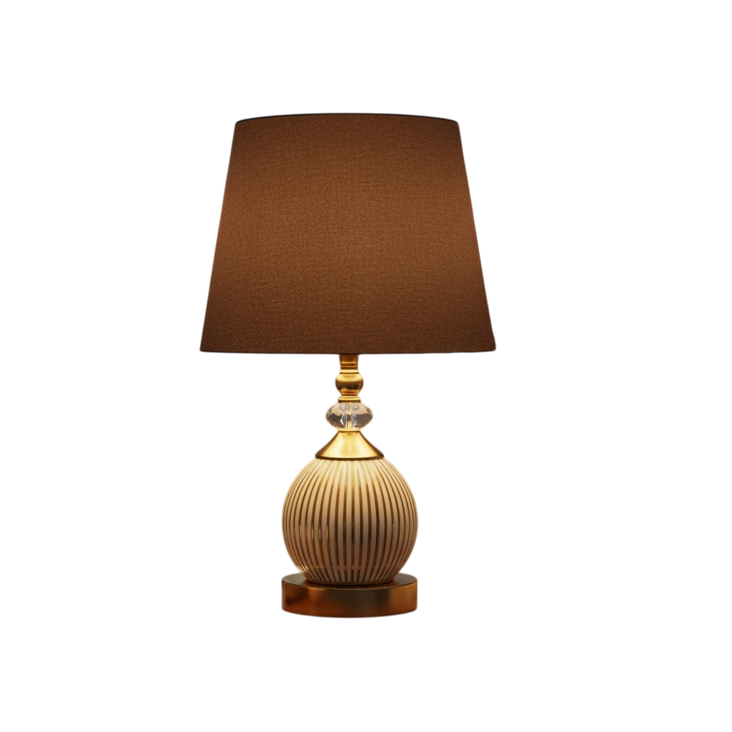 Striped Gold Ceramic Table Lamp