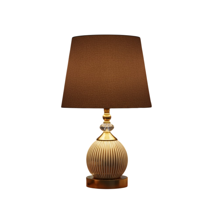 Striped Gold Ceramic Table Lamp