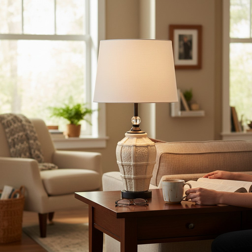 Elegant White Ceramic Table Lamp