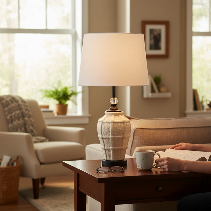Elegant White Ceramic Table Lamp