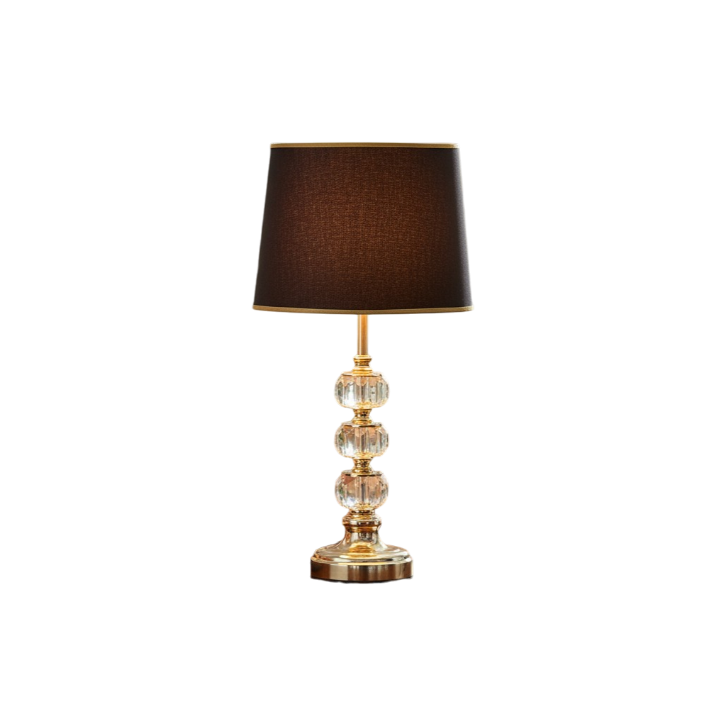 Maelis Artisan Crystal Brass Column Lamp