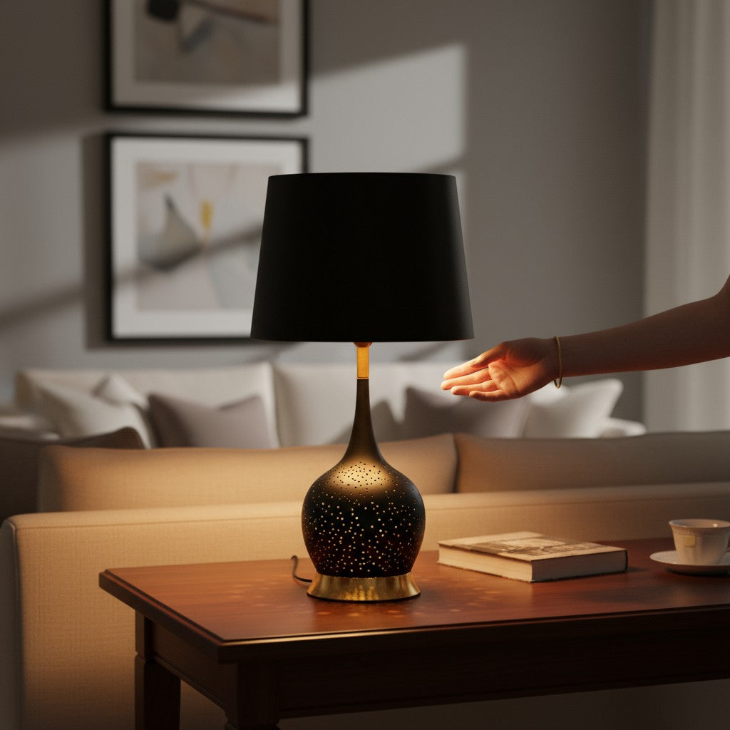 Camden Split-Light Brass LED Table Lamp