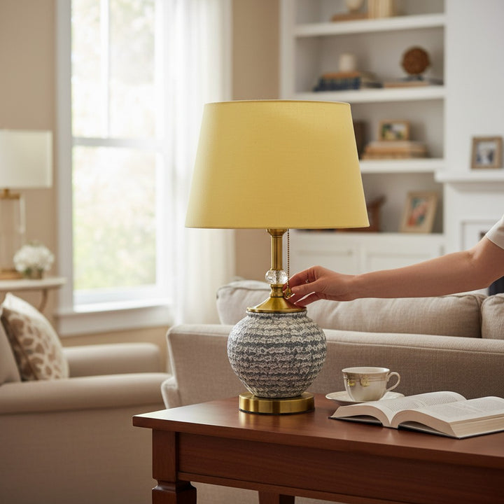 Warm Clay Sculpted Table Lamp