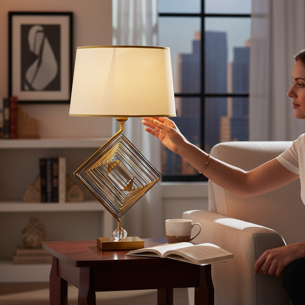 Nira Sculptural Brass Table Lamp