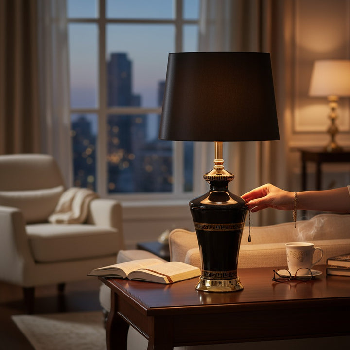 Versace Midnight Glass Glow side table lamp