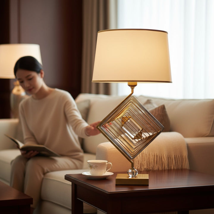 Nira Sculptural Brass Table Lamp