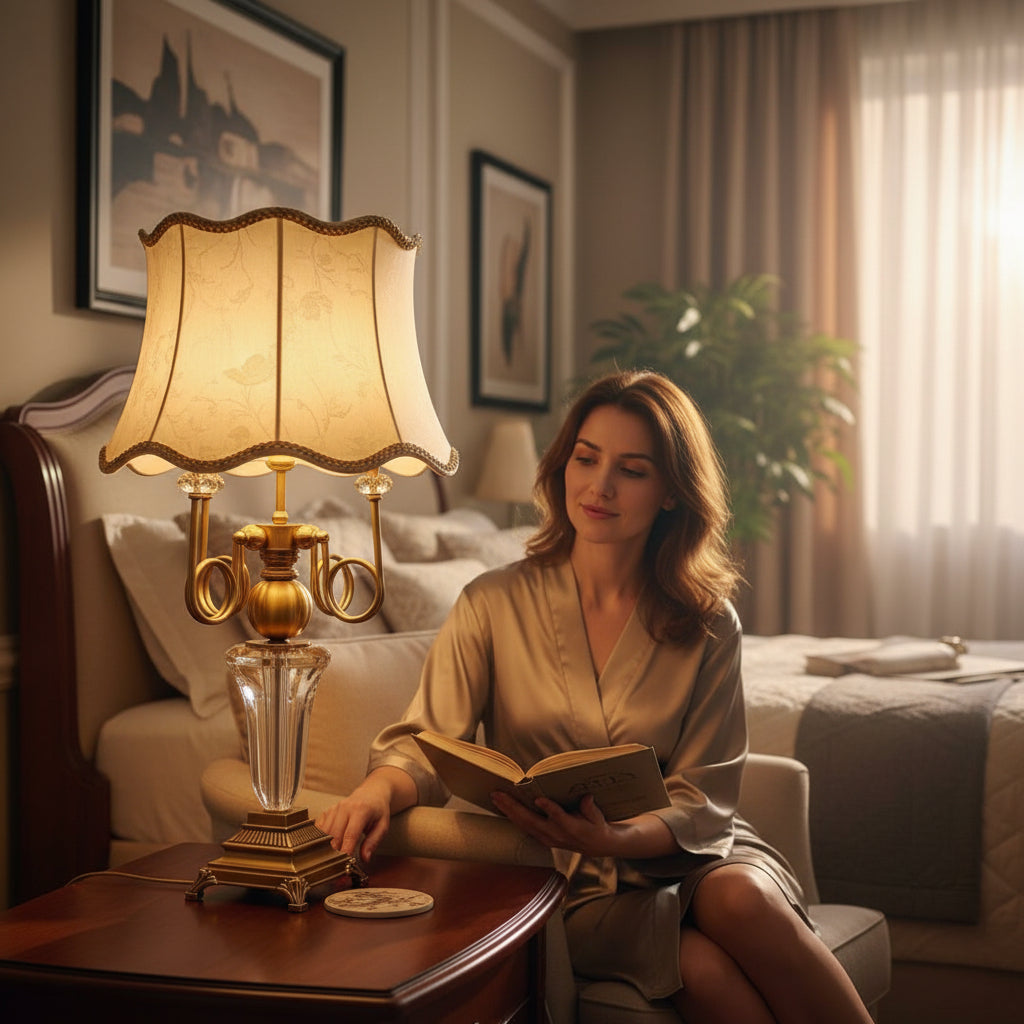 Luxury Heavy Crystal Side Table Lamp with Elegant Design