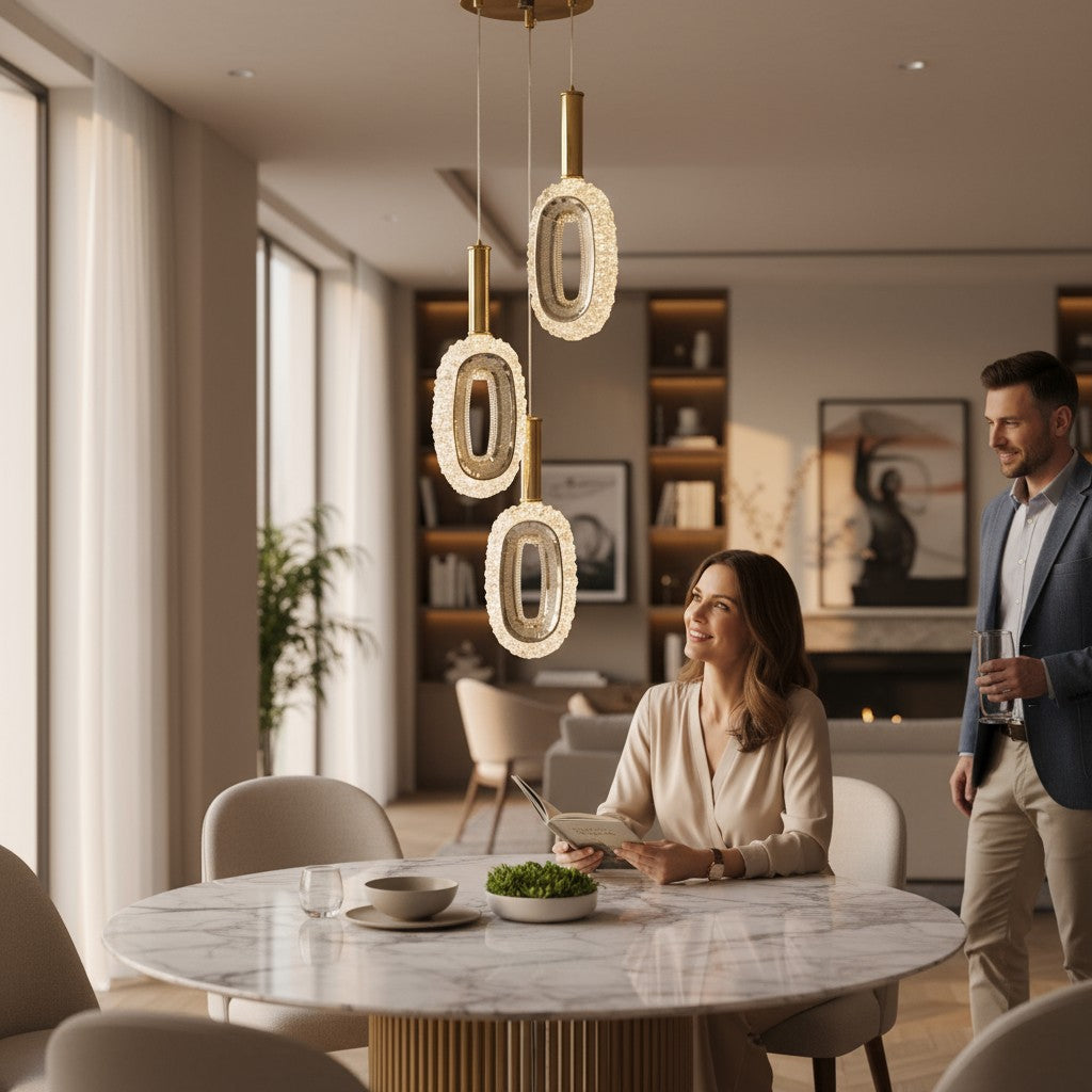 Astra Crystal Halo Pendant Lights