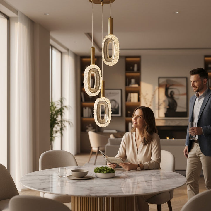 Astra Crystal Halo Pendant Lights