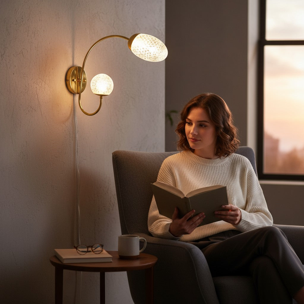 Nova Sphere Brass Wall Light