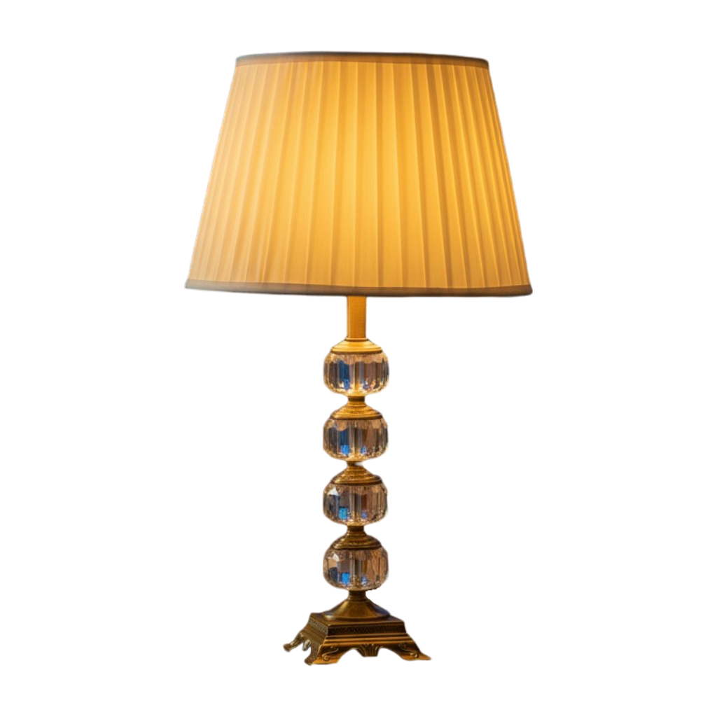 Dara Polished Brass Crystal Desk Lamp