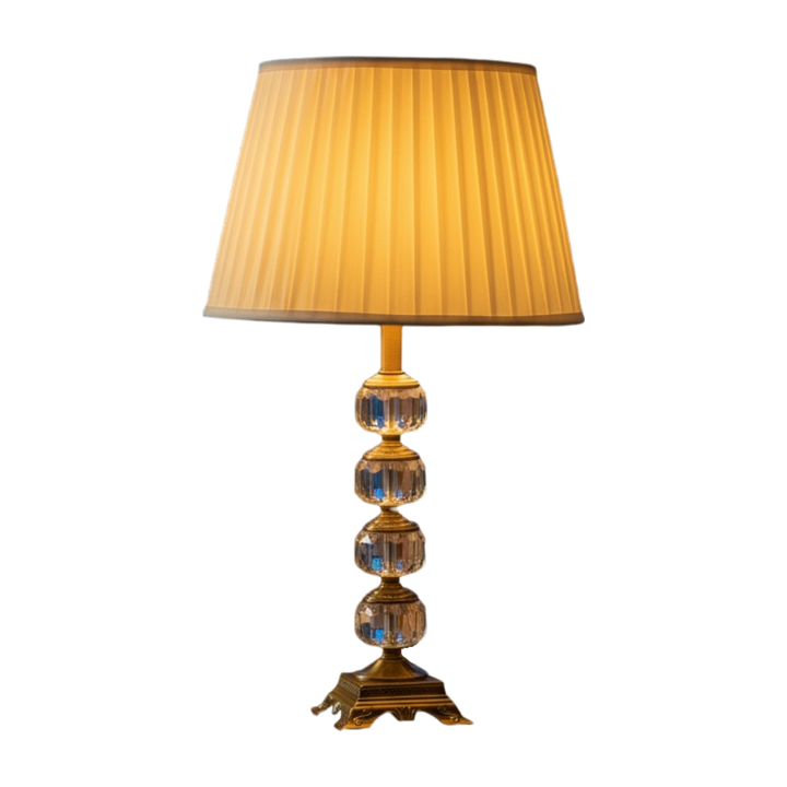Dara Polished Brass Crystal Desk Lamp