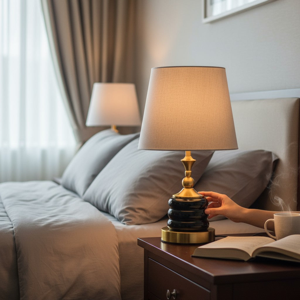 Mini Black Ceramic Table Lamp