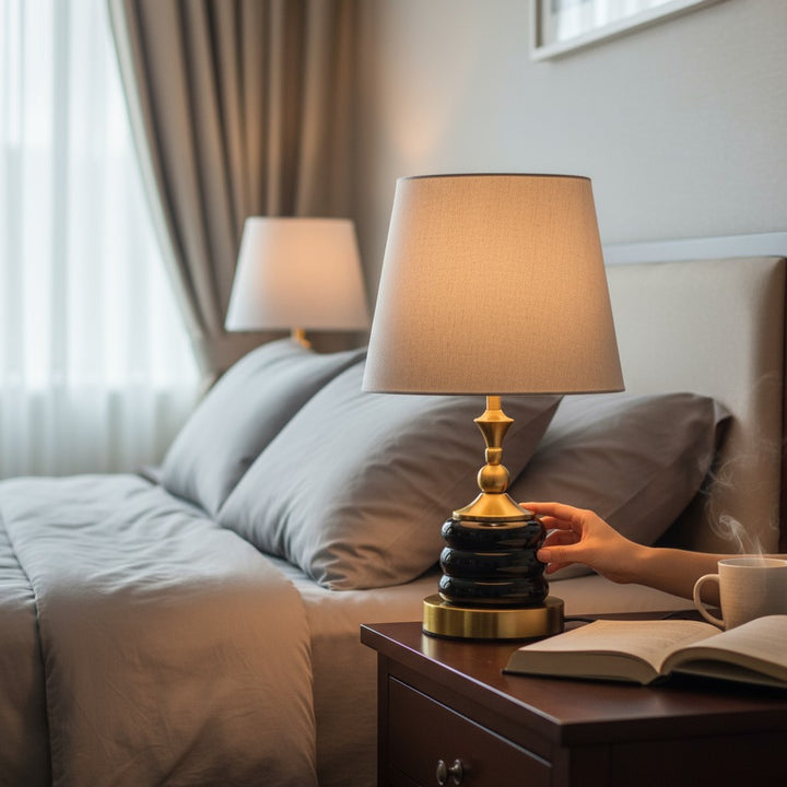 Mini Black Ceramic Table Lamp