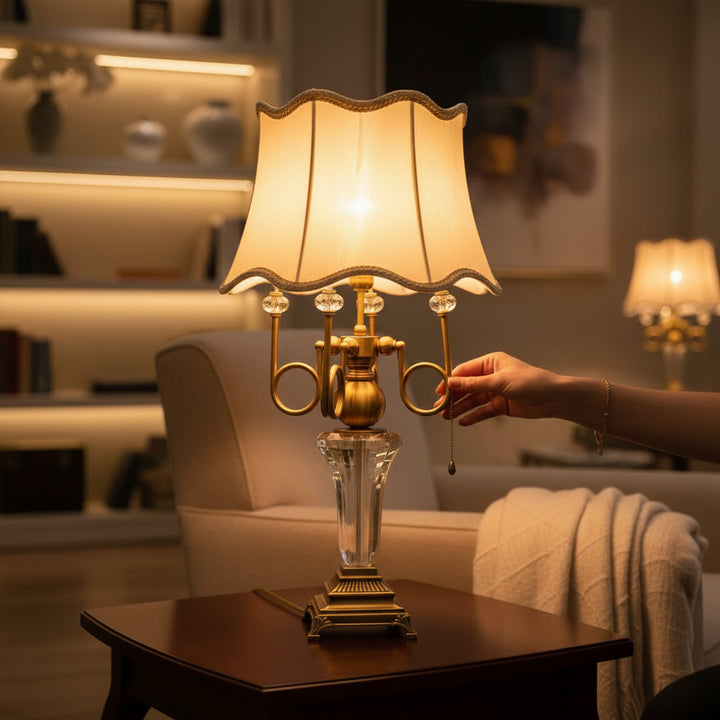 Luxury Heavy Crystal Side Table Lamp with Elegant Design