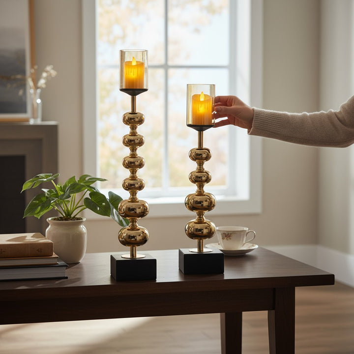 Luxe Modern Metallic Candle Stand