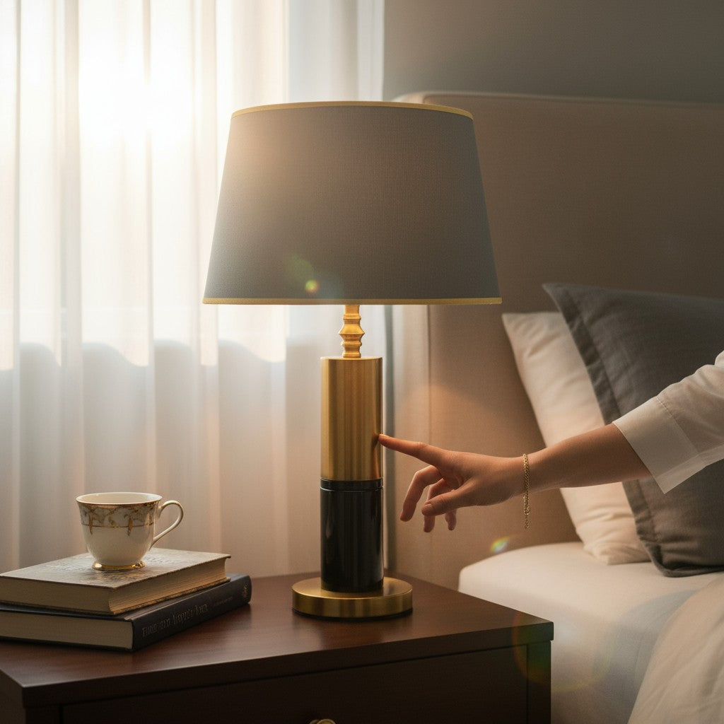 Orion Brass-Finished Modern Table Lamp
