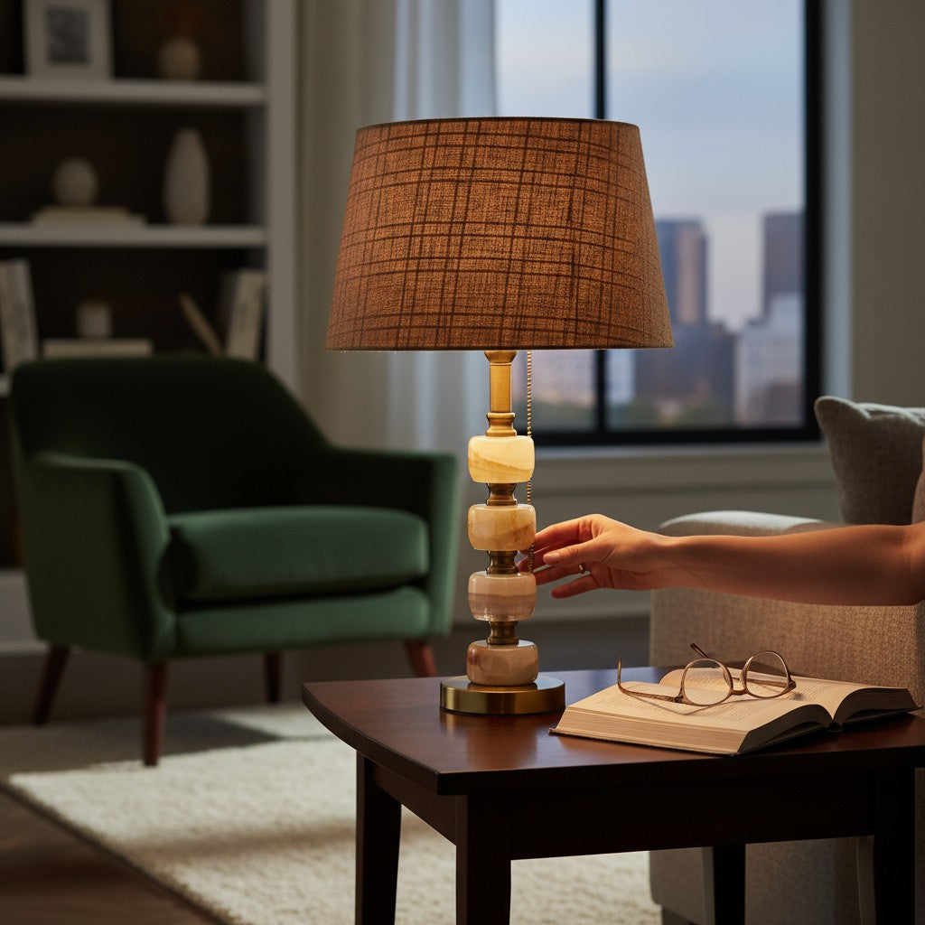 Tallis Vintage Brass Side Lamp