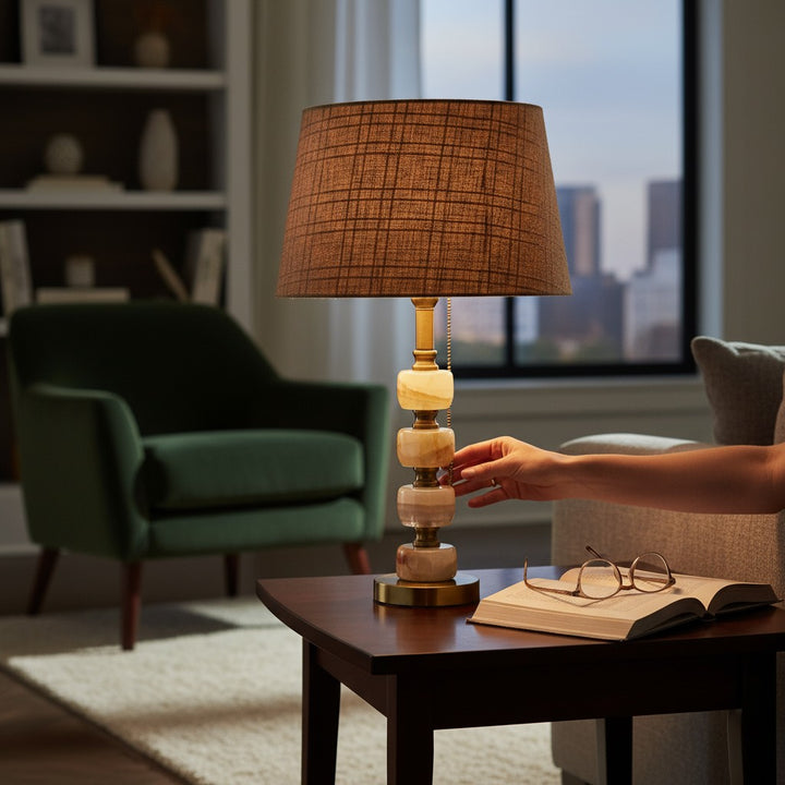 Tallis Vintage Brass Side Lamp