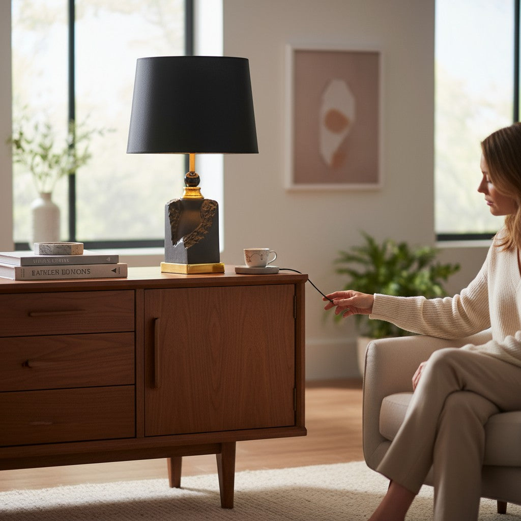 Celestine Black Ceramic Table Lamp