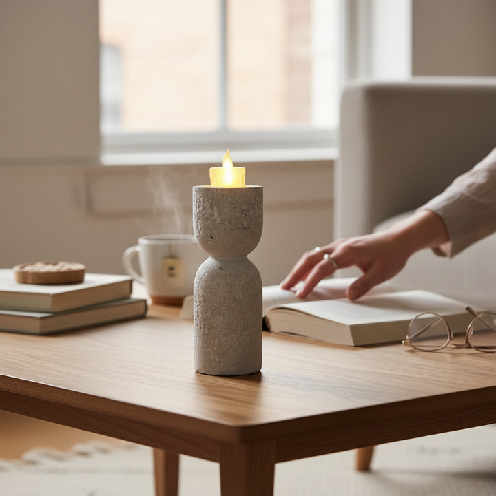 Serenity Travertine Candle Stand