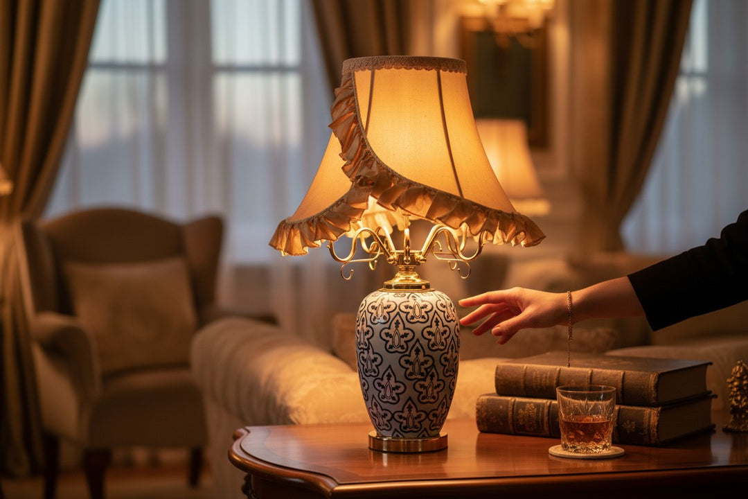Imperial Elegance Blue Porcelain Table Lamp