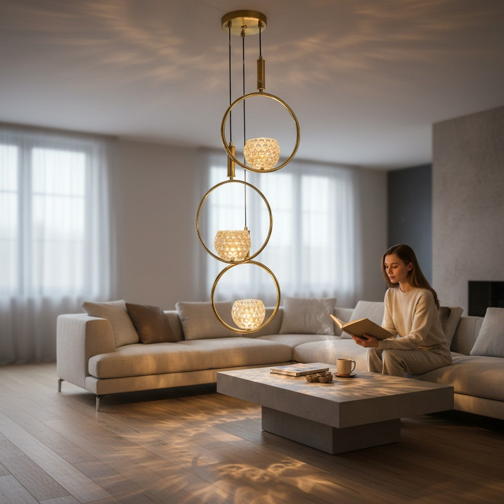 Aureus Orbit Crystal Ring Pendants