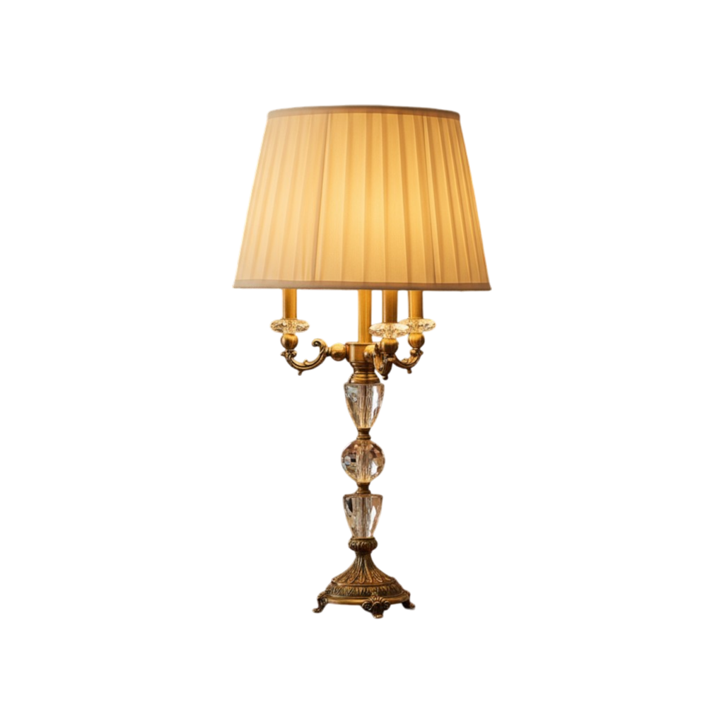 Opaline Luxe Brass & Crystal Lamp