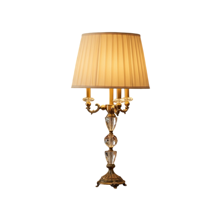 Opaline Luxe Brass & Crystal Lamp