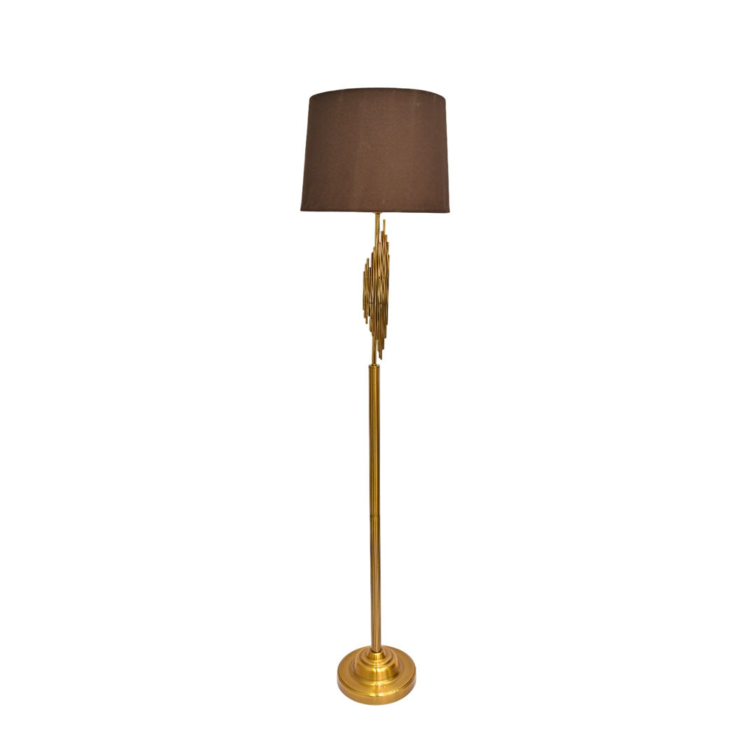Solstice Shine – Metallic Golden Floor Lamp