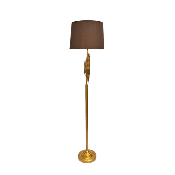 Solstice Shine – Metallic Golden Floor Lamp