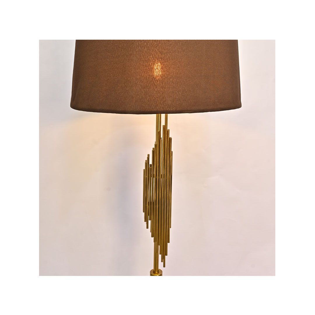 Solstice Shine – Metallic Golden Floor Lamp